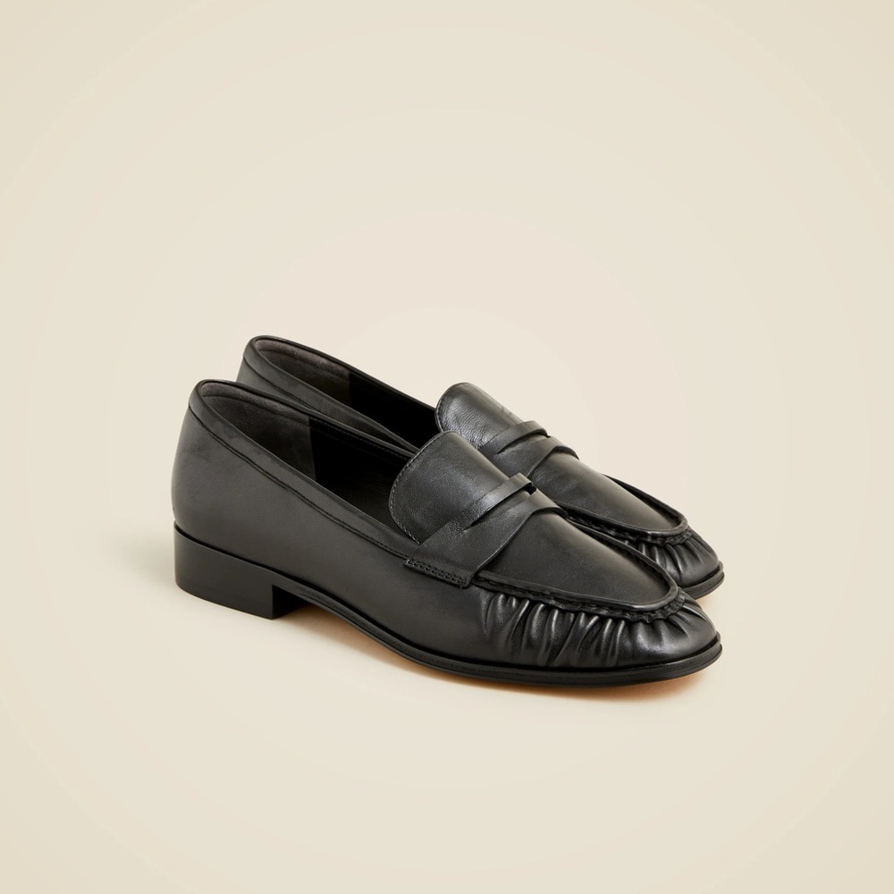 Maison ruched loafers in leather